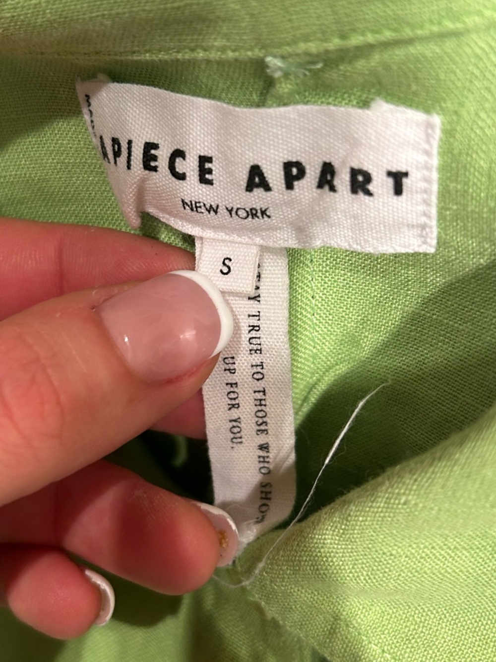 Apiece Apart Bright Lime Green Button-Front Dress - Picture 6 of 6